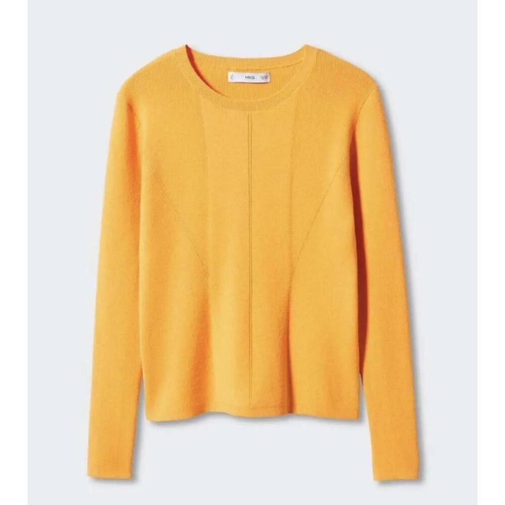 Mango Tangerine Crewneck Sweater, Large Women's